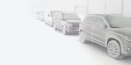 Když zima čaruje - parkoviště u Špindlerovky