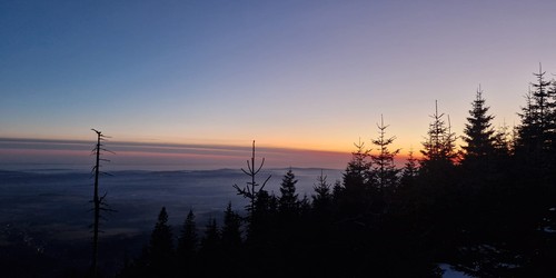 Zimní západ slunce - pohled z Černé hory